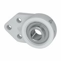 Iptci 3-Bolt Flange Ball Bearing Unit, 1.25 in Bore, Thermoplastic Hsg, Hard Chrome Insert, Set Screw Lock CUCTFB207-20